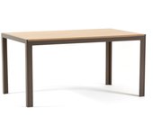 Mesa rectangular 150x90 cm para interiores con tablero de mdf noah estructura tortora/tablero madera