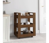 Carro de cocina roble marrón 60x45x80 cm madera contrachapada