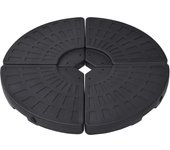 Vidaxl soporte de sombrilla en forma de ventilador 4 piezas negro
