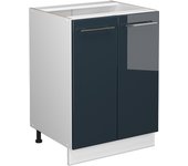 Vicco mueble bajo de cocina fame-line, azul oscuro alto brillo, 60 cm sin encimera
