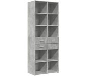 Aparador alto | aparador de comedor | armario de cocina madera de ingeniería gris hormigón 70x42,5x185 cm cfw75585
