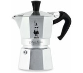 Bialetti moka express cafetera italiana aluminio, negro