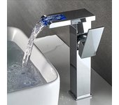 Grifo monomando cascada led cromo touch