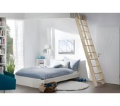 Escalera extensible handystairs 'flex' - altura 300cm - 12 peldaños de haya - con pasamanos