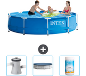Paquete de piscina - intex - alrededor - 305x305x76 cm + accesorios cb75