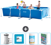 Paquete de piscina - intex - rectángulo - 450x220x84 cm + accesorios cb130