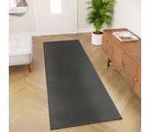 Tapiso mono alfombra de pasillo corredor entrada de pelo bajo moderna gris oscuro uni interior exterior oeko-tex 90 x 700 cm