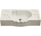 Biscottini lavabo de mármol blanco 60 x 30 x 14 cm - lavabo para exterior e interior - lavabo sobre encimera de piedra - fregadero de cocina
