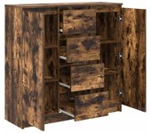 Aparador | aparador de comedor | armario de cocina con cajones roble ahumado 100,5x35x98,5 cm cfw23660