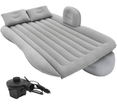 Colchón para coche hinchable con bomba de aire + 2 almohadas, gris.