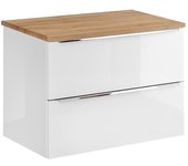 Mueble bajo lavabo april 80cm blanco y madera
