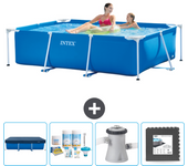 Paquete de piscina - intex - rectángulo - 220x150x60 cm + accesorios cb3