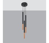 Lampadario a sospensione cluster drop nero, rame g9 lámpara colgante cluster drop negro, cobre g9