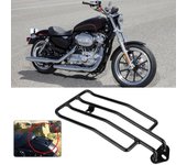 Porta s trasero de acero para motocicleta, estante trasero para modelos xl (negro)