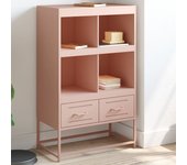 Aparador alto rosa 68,5x39x111,5 cm acero laminado en frío