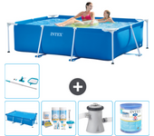 Paquete de piscina - intex - rectángulo - 220x150x60 cm + accesorios a9