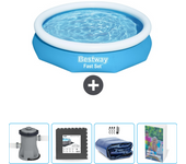 Paquete de piscina - bestway - alrededor - 305x305x66 cm + accesorios cb84