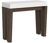 Consola extensible 90x40/300 cm spimbo mix tapa fresno blanco - patas nogal