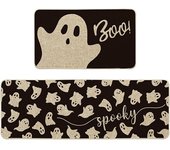 Juego de 2 tapetes y felpudos de cocina de halloween, tapetes de cocina de halloween aterradores, felpudo-50*80+50*120cm