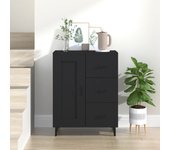 Aparador | aparador de comedor | armario de cocina de madera contrachapada negro 69,5x34x90 cm cfw53792