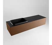 Mondiaz erin 150cm mueble de baño color rust con 1 cajón. con lavabo ridge izquierda sin orificios color urban
