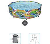 Paquete de piscina - bestway - alrededor - 274x274x66 cm + accesorios cb47