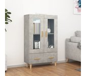 Aparador | aparador de comedor | armario de cocina de madera contrachapada gris hormigón 70x31x115 cm cfw86599