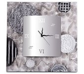 Reloj artesanal universo cuadrado plata acrílico 70 x 70 x 3,5 cm