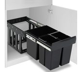 Cubo de basura de cocina de cierre suave vidaxl 48l
