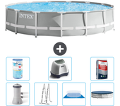 Paquete de piscina - intex - alrededor - 457x457x107 cm + accesorios a2245