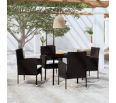 Juego de comedor para jardín 5 piezas，conjunto de comedor de exterior，conjunto de jardín negro cfw992482
