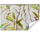 Papel pintado fotomural no tejido para habitación infantil koala lemur maki camaleón plantas 270cm x 180cm