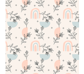 Papel pintado floral boho en crema