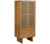Armario de madera y cuerda trenzada de 2 puertas y 2 cajones