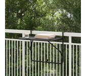 Mesa de balcón colgante plegable vidaxl negra de 60x40 cm en acero