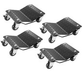 Vevor carro de manipulación de coches 4 piezas carga total de 3 t carro de mudanza de coches plataforma 38,5x30 cm rueda bloqueable ayuda de maniobra