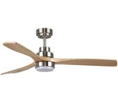 Iluminashop ventilador de techo led niquel 18w dc con mando a distancia níquel 3000+4000+6000