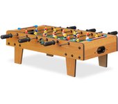 Relaxdays futbolín de mesa portátil, madera mdf, marrón, 23 x 69 x 60 cm