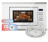 Microondas blanco integrable con grill 20l | universalblue