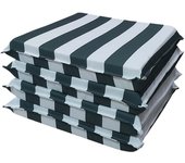 Juego de 4 cojines para silla de jardín con funda desenfundable en impresión digital doble cara 50x50x8 cm (fasciato verde)