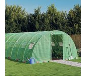 Invernadero con estructura de acero verde 24 m2 6x4x2 m