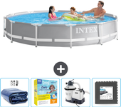 Paquete de piscina - intex - alrededor - 366x366x76 cm + accesorios cb68