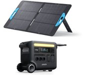 Kit de estación de energía profesional anker solix f2600 con panel solar de 100 w, 2560 wh, power station 3*ac de 2400 w