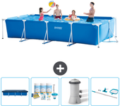 Paquete de piscina - intex - rectángulo - 450x220x84 cm + accesorios cb7