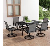 Conjunto de comedor de jardín de 7 piezas de textileno y acero vidaxl