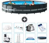 Paquete de piscina - intex - alrededor - 610x610x122 cm + accesorios a2937