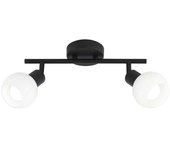 Regleta modelo opal negro con 2 tulipas de cristal