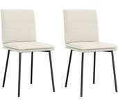 Pack 2 uds sillas de comedor | silla de cocina terciopelo crema cfw98525