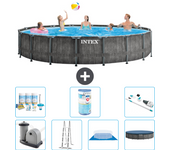 Paquete de piscina - intex - alrededor - 549x549x122 cm + accesorios a2691