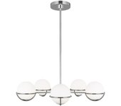 Elstead apollo 5 light globe pendel, polerat nickel, g9